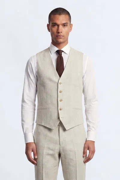 Twisted Tailor Beckford Slim Fit Check Waistcoat In Gray
