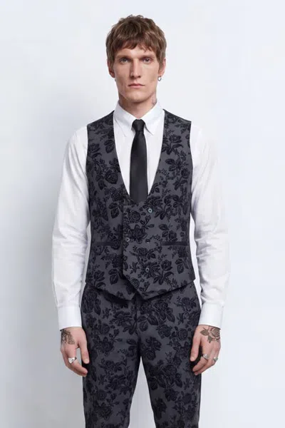 Twisted Tailor Fleet Skinny Fit Waistcoat In Blue