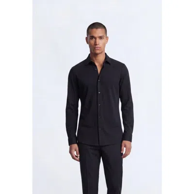 Twisted Tailor Noah Jersey Shirt In Black