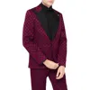Twisted Tailor Papatya Slim Fit Burgundy Jacquard Sport Coat In Burgundy