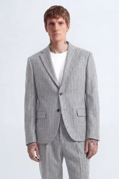 Twisted Tailor Tyson Pinstripe Suit Jacket In Gray