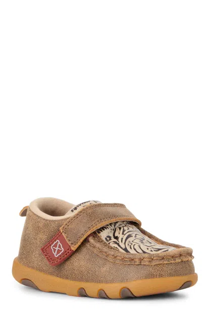 Twisted X Babies' Infant Hooey Brown Bomber With Tooling Driving Moc Casual Shoe