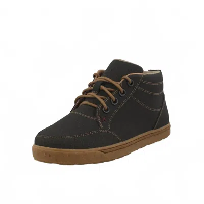 Twisted X Kid's Lace-up Mid-top Casual Sneaker In Charcoal In Multi