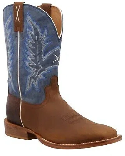 Pre-owned Twisted X Men's 11&quot; Tech Western Boot - Broad Square Toe - Mxtl006 In Blue
