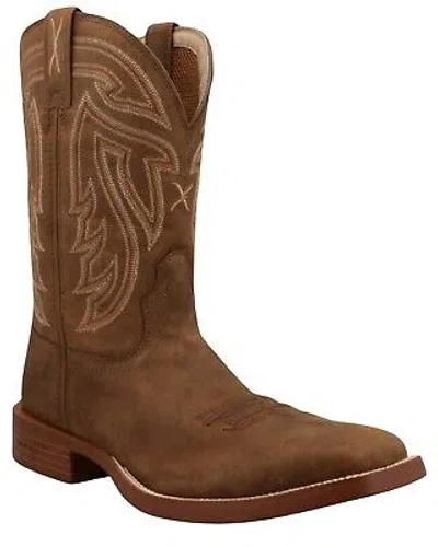 Pre-owned Twisted X Men's 11&quot; Tech X Western Boot - Broad Square Toe Brown 10 D