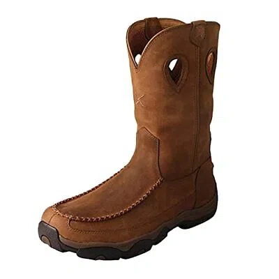 Pre-owned Twisted X Men's 11" Comp Toe Boot - Pull-on Cowboy Boots Made With Composite ... In Oiled Saddle