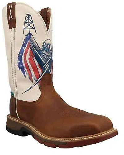 Pre-owned Twisted X Men's 12&quot; Western Work Boot - Nano Toe - Mxbnw05 10 D In Brown