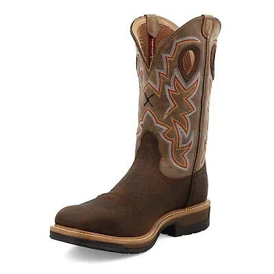 Pre-owned Twisted X Men's 12" Western Work Boot - Safety Alloy Toe Pull-on Boots For Me... In Taupe & Bomber