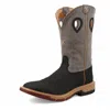 Twisted X Men's 12″ Western Work Boot In Black/ Charcoal Grey In Black