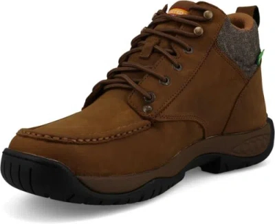 Pre-owned Twisted X Men's 4" All Around Work Boot In Distressed Saddle & Eco Dust