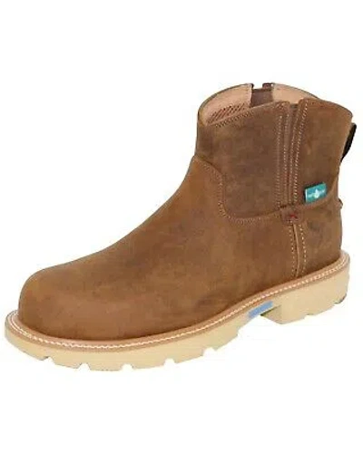 Pre-owned Twisted X Men's 6&quot; Distressed Waterproof Work Boot - Nano Toe - Mxcnw07 In Brown