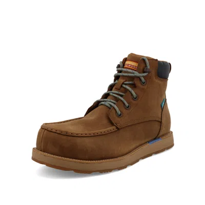 Pre-owned Twisted X ® Men's 6 Inch Wedge Sole Lion Tan Lace Up Boots Mcaxnw1