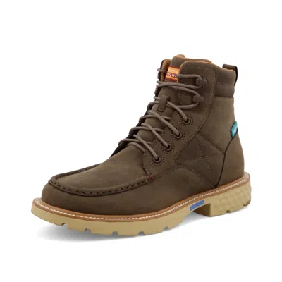 Pre-owned Twisted X ® Men's 6" Shitake Brown Waterproof Work Boots Mxcw004
