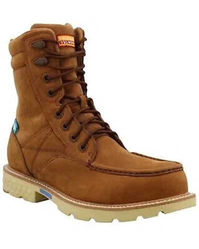 Pre-owned Twisted X Men's 8&quot; Lace-up Wedge Work Boot - Composite Toe - Mxcnw03 In Brown
