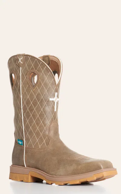Twisted X Men's Bomber Brown With Cross Ultralite X Wide Square Nano Composite Toe Work Boots