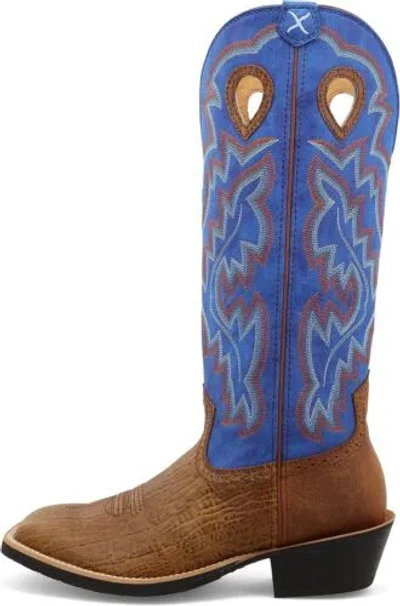Pre-owned Twisted X Men's Buckaroo Boots In Ginger & Electric Blue