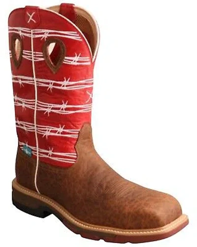 Pre-owned Twisted X Men's Cellstretch Waterproof Work Boot - Nano Composite Toe - Mxbnw01 In Brown