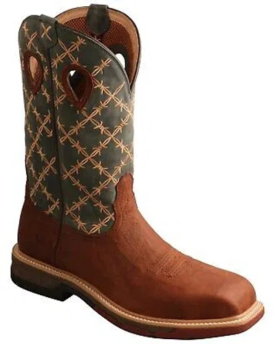 Pre-owned Twisted X Men's Cellstretch Western Work Boot - Composite Toe Brown 14 Ee