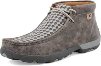 Pre-owned Twisted X Men's Chukka Driving Ankle Boot In Woven Grey & Grey