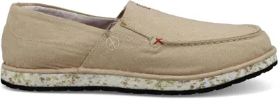 Twisted X Men's Circular Project Boat Slip On Shoes In Cream Linen In Neutral