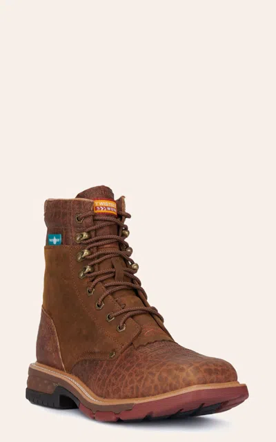 Twisted X Men's Cognac Waterproof Cellstretch Square Composite Toe Lace Up Work Boot In Brown