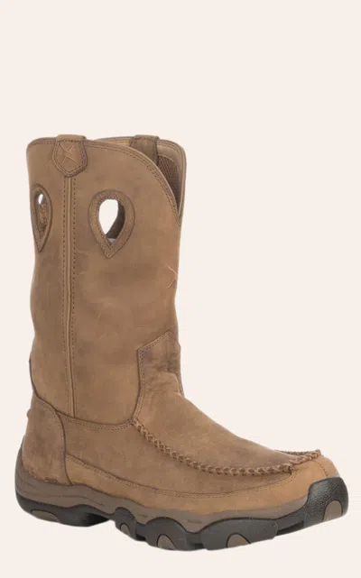 Twisted X Men's Distressed Saddle Tan Hiker Waterproof Round Toe Boots In Nude