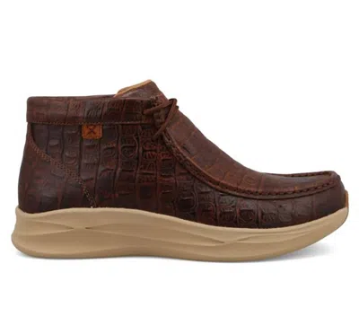 Twisted X Men's Feather X Ultralite Croco Casual Chukka Shoe In Ginger In Brown