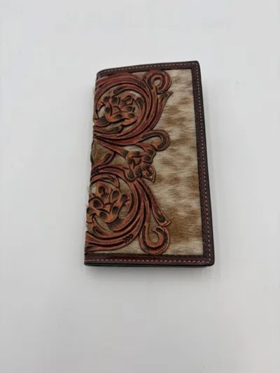 Twisted X Men's Hair On Leather Rodeo Wallet In Brown/natural In Multi