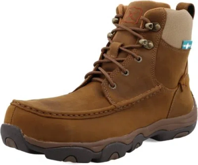 Pre-owned Twisted X Men Hiking Boot - Work Hiker Boots Crafted With Full-grain Leather... In Distressed Saddle