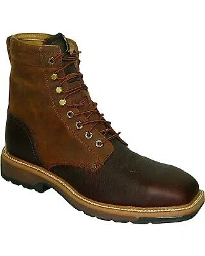 Pre-owned Twisted X Men's Lite 8&quot; Lace-up Waterproof Work Boot - Steel Toe Oiled Rust