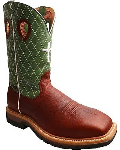 Pre-owned Twisted X Men's Lite Met Guard Western Work Boot - Steel Toe - Mlcsm01 In Brown