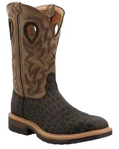 Pre-owned Twisted X Men's Lite Western Work Boot - Alloy Toe - Mlca003 In Black