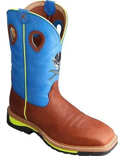 Pre-owned Twisted X Men's Lite Western Work Boot - Steel Toe - Mlcs012 In Brown