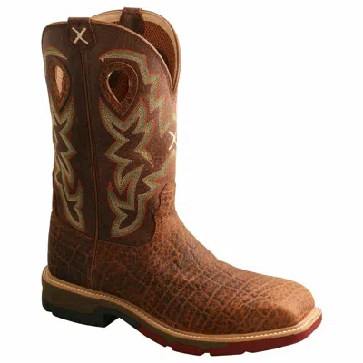 Pre-owned Twisted X Men's Nano Composite Toe Tan Western Work Boots Mxbn001 In Brown
