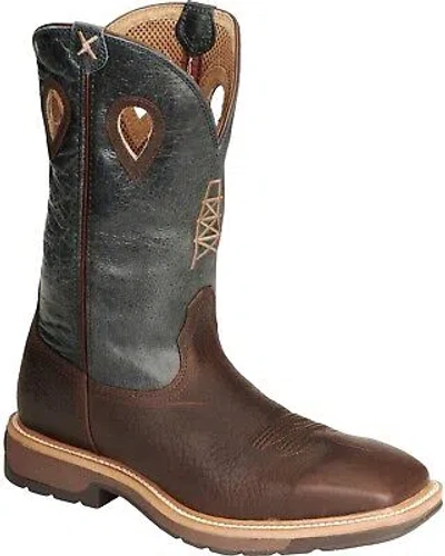 Pre-owned Twisted X Men's Pull On Western Work Boot - Steel Toe - Mlcs006 In Brown