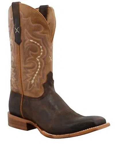 Pre-owned Twisted X Men's Rancher Western Boot - Broad Square Toe - Mral026 In Brown