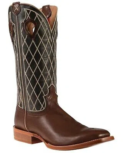 Pre-owned Twisted X Men's Rough Stock Western Boot - Broad Square Toe - Mrsl044 In Brown