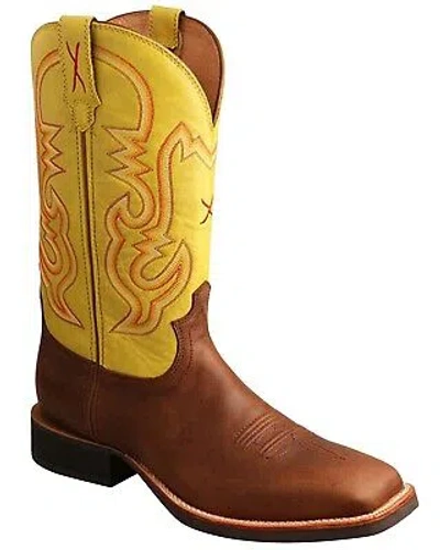 Pre-owned Twisted X Men's Ruff Stock Western Boot - Broad Square Toe - Mrs0067 In Brown