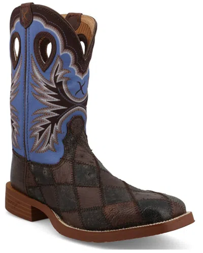 Pre-owned Twisted X Men's Tech X&trade; Exotic Ostrich Performance Western Boot Broad - In Brown