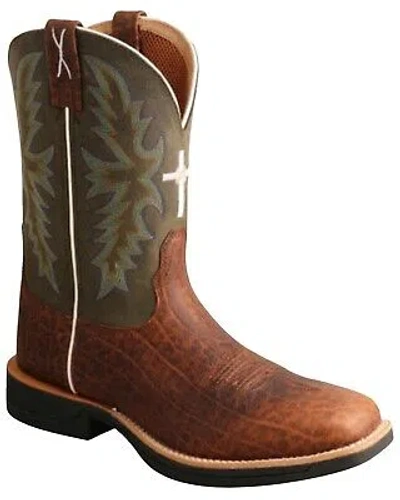 Pre-owned Twisted X Men's Tech X Western Boot - Broad Square Toe - Mxw0004 In Green