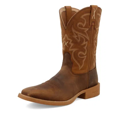 Pre-owned Twisted X Men's Tech X™ Western Boots Saddle Brown & Rustic Orange Mxtr005