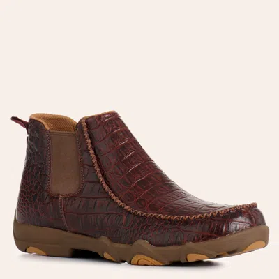 Twisted X Men's Ultralite X Brown Caiman Print Moc Toe Chelsea Boots