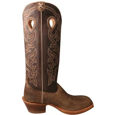 Twisted X Men's Wide Square Toe Buckaroo Boots In Crazy Horse Taupe In Brown
