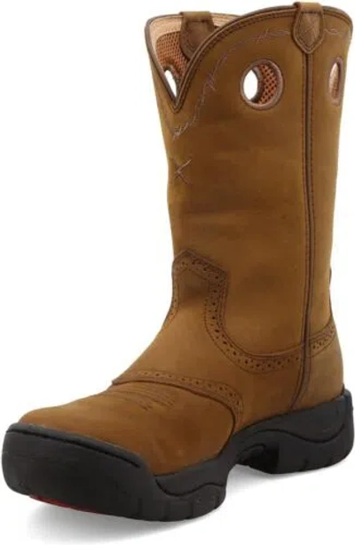 Pre-owned Twisted X Men's Work Boot - K Toe All-around Boots Designed With Air-mesh... In Distressed Saddle