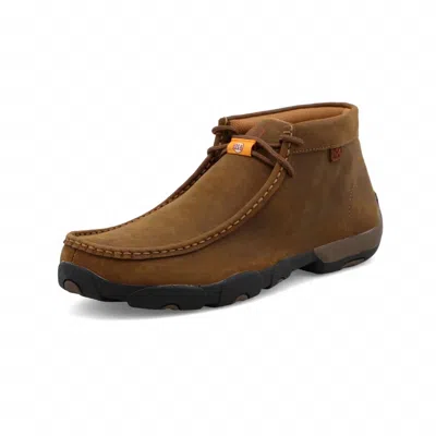 Twisted X Men's Work Chukka Driving Moc Shoes In Distress Saddle In Blue