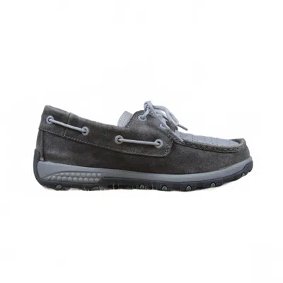 Twisted X Women's Boat Shoe Driving Moc Shoes In Grey & Light Grey In Gray