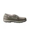 Twisted X Women's Cell Stretch Driving Moc Boat Shoe In Grey