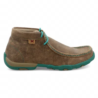 Twisted X Women's Chukka Driving Moccasins In Brown Turquoise In Multi