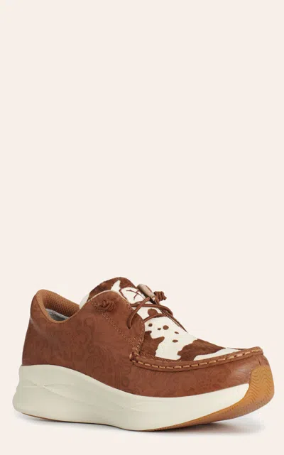 Twisted X Women's Cowhide & Brown Feather X™ Tooled Design Casual Shoes