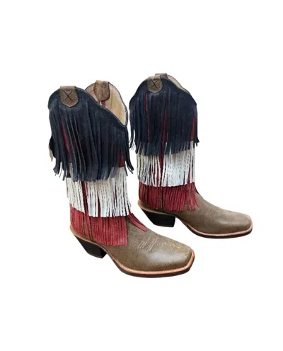 Twisted X Women's Fringe Boots In Red White In Multi
